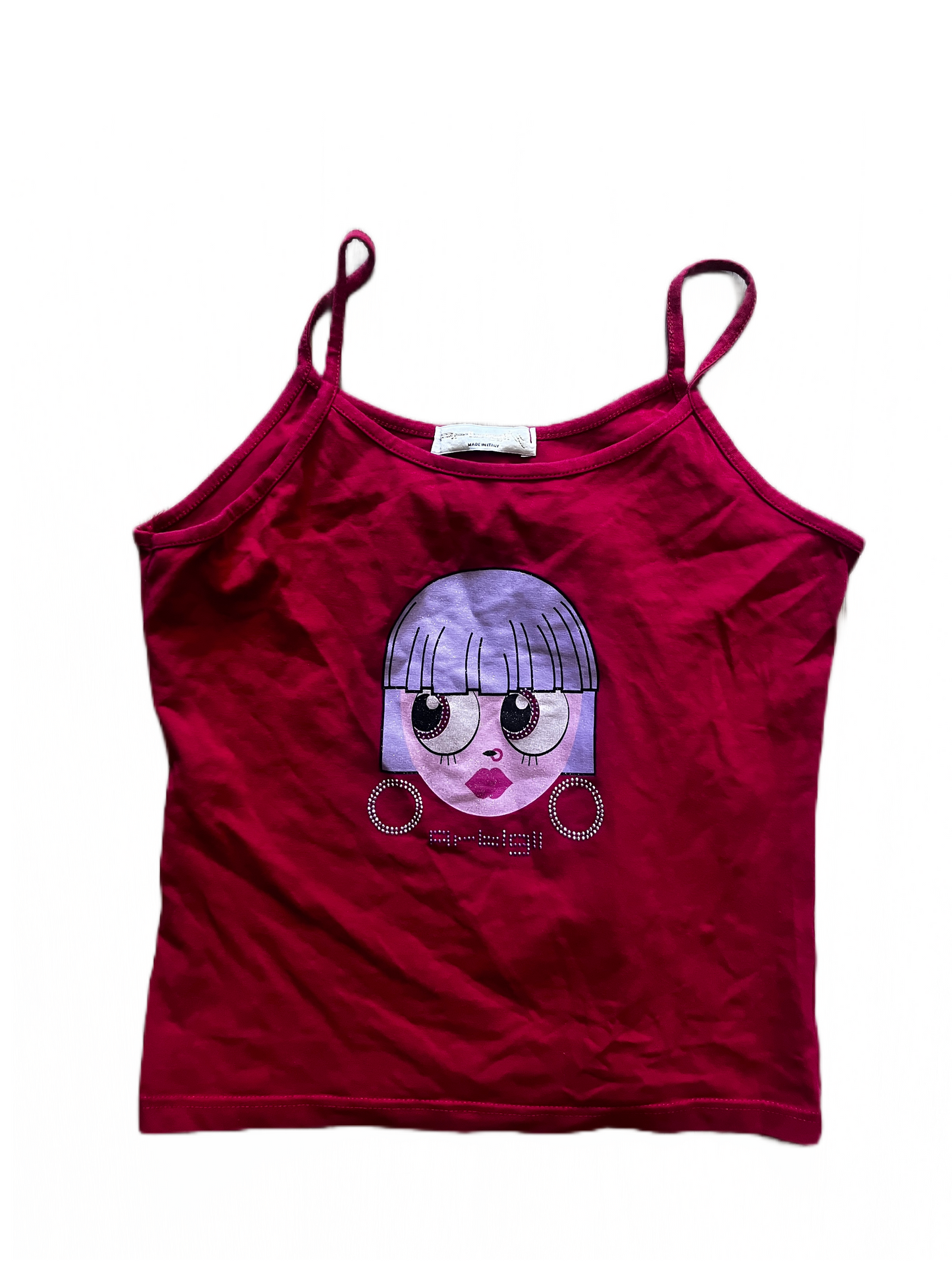 Italian Cotton Tank Red M/L #4723