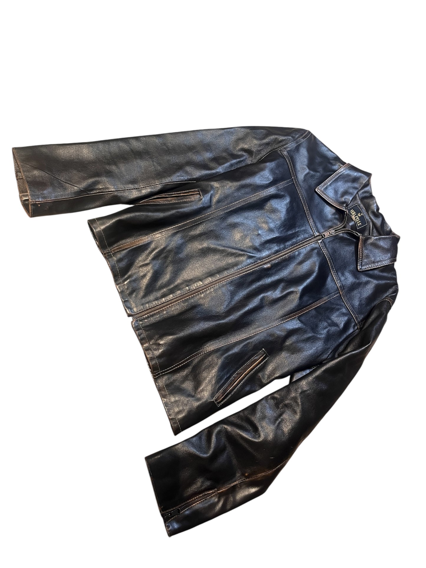 Vera Pelle Italian Leather Zip Jacket #11817