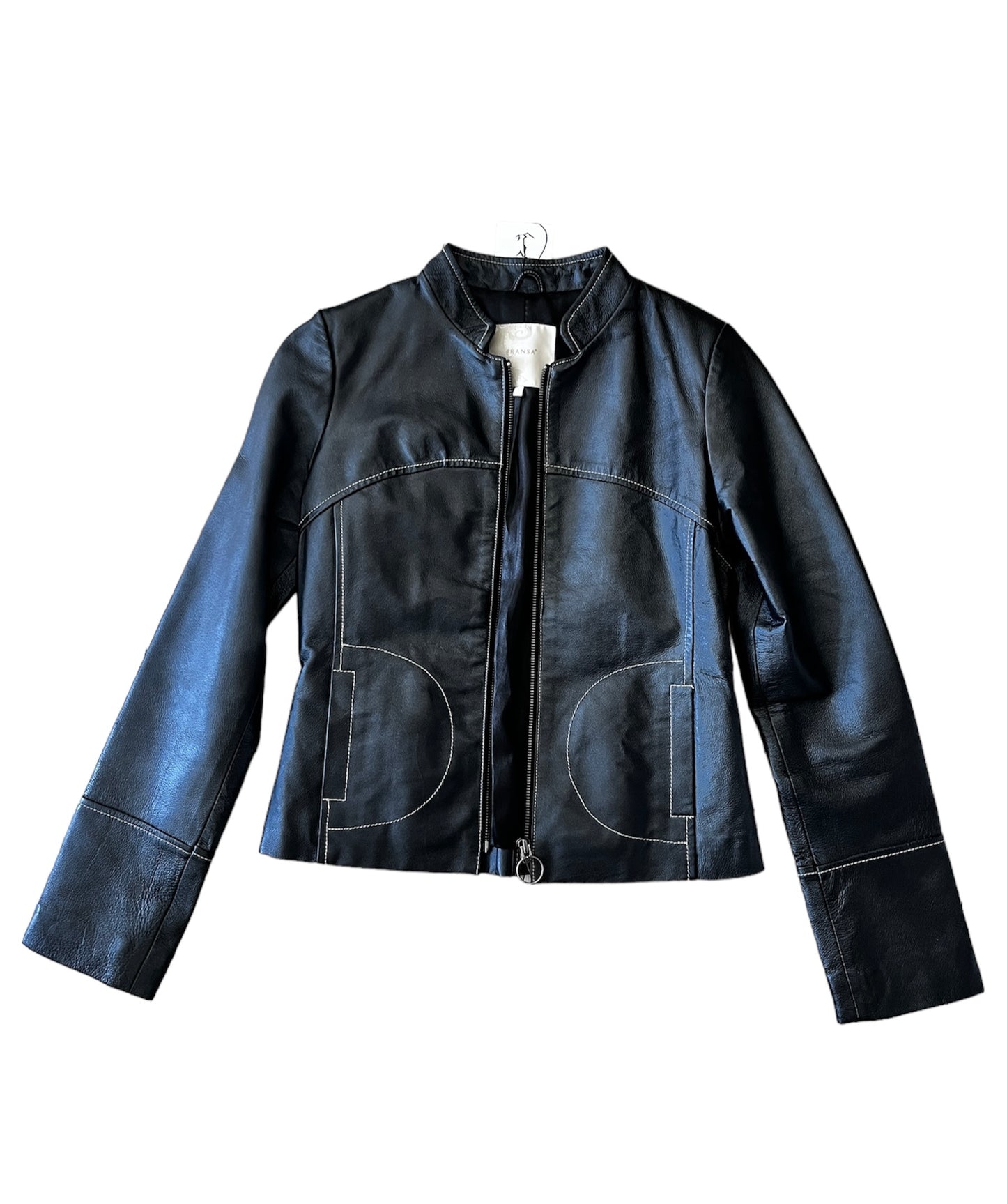 Fitted Leather Jacket S #5196