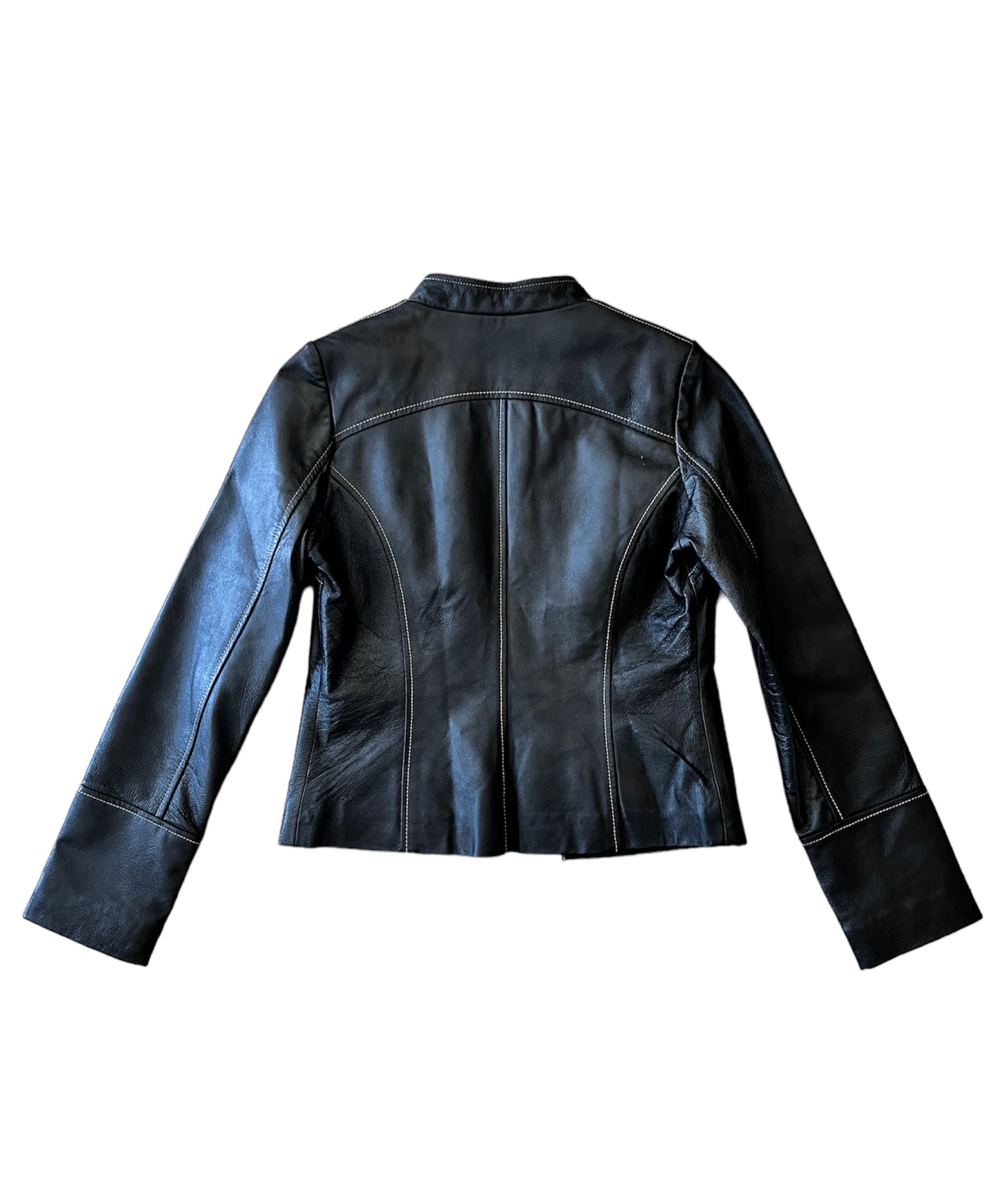 Fitted Leather Jacket S #5196