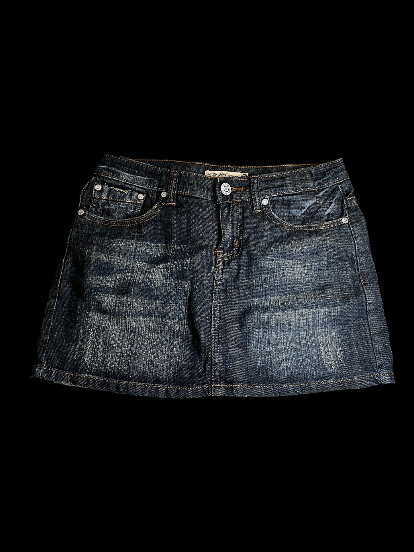 Washed Mini Denim Skirt #5882