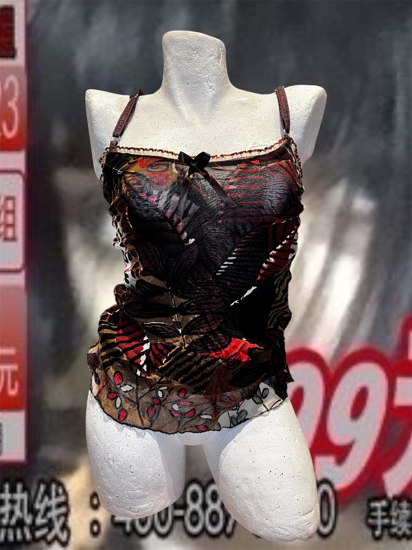 Boho Noir y2k Top #5807