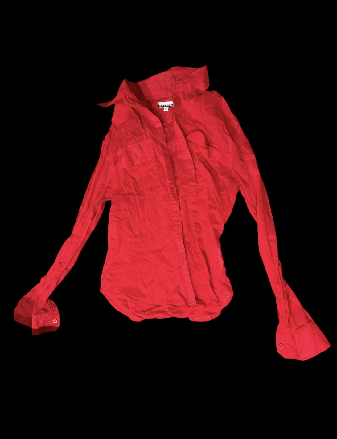Red Fitted Cotton Shirt #13602