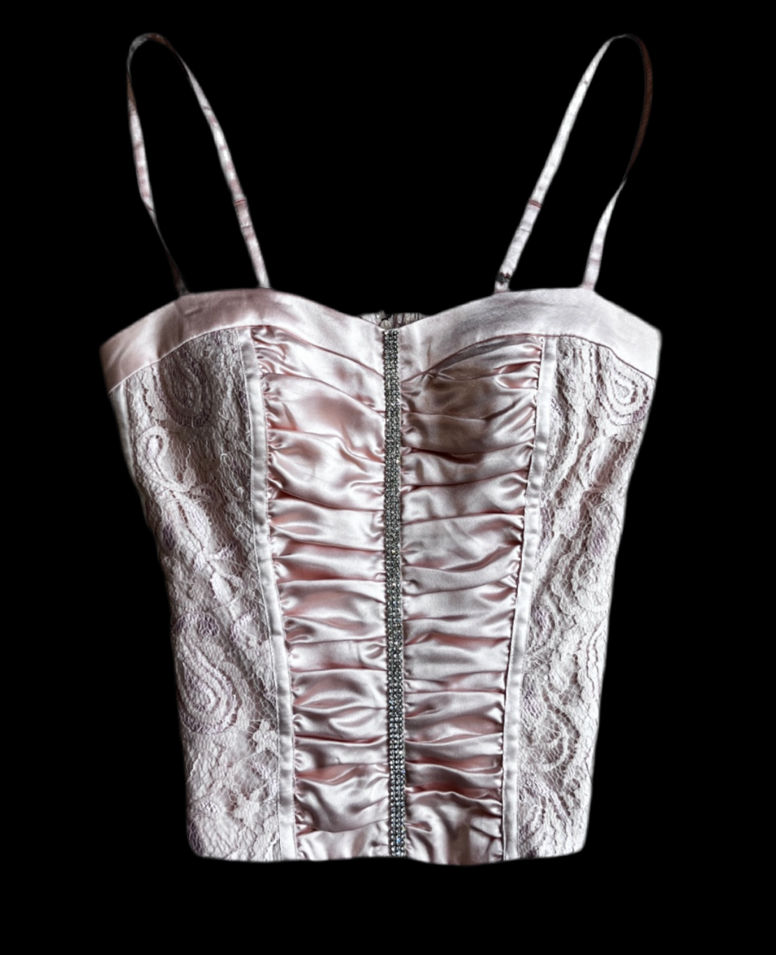 Paris Baby Pink Corset Top S-M #4491