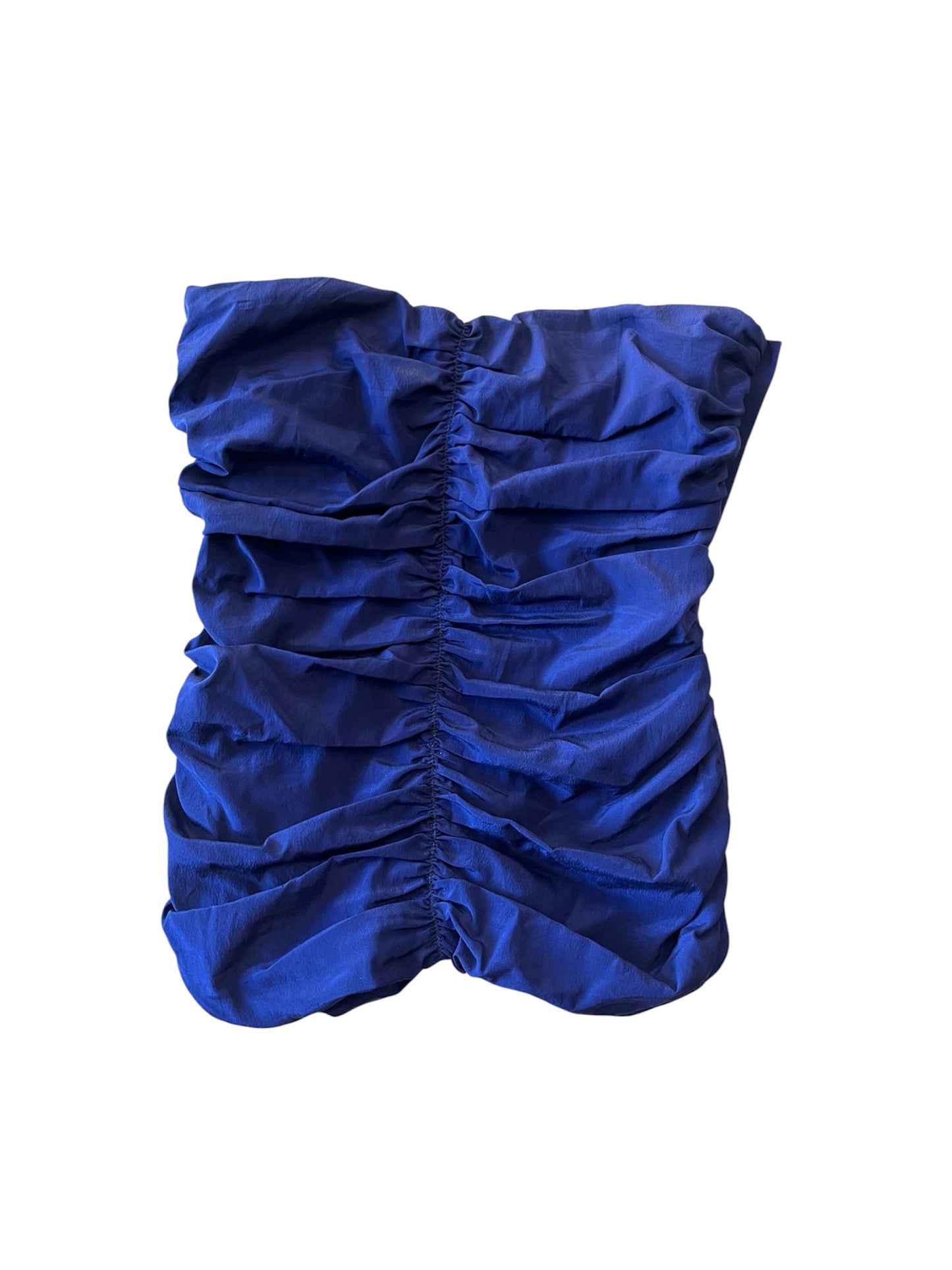 Electric Blue Ruched Tube Top #12772
