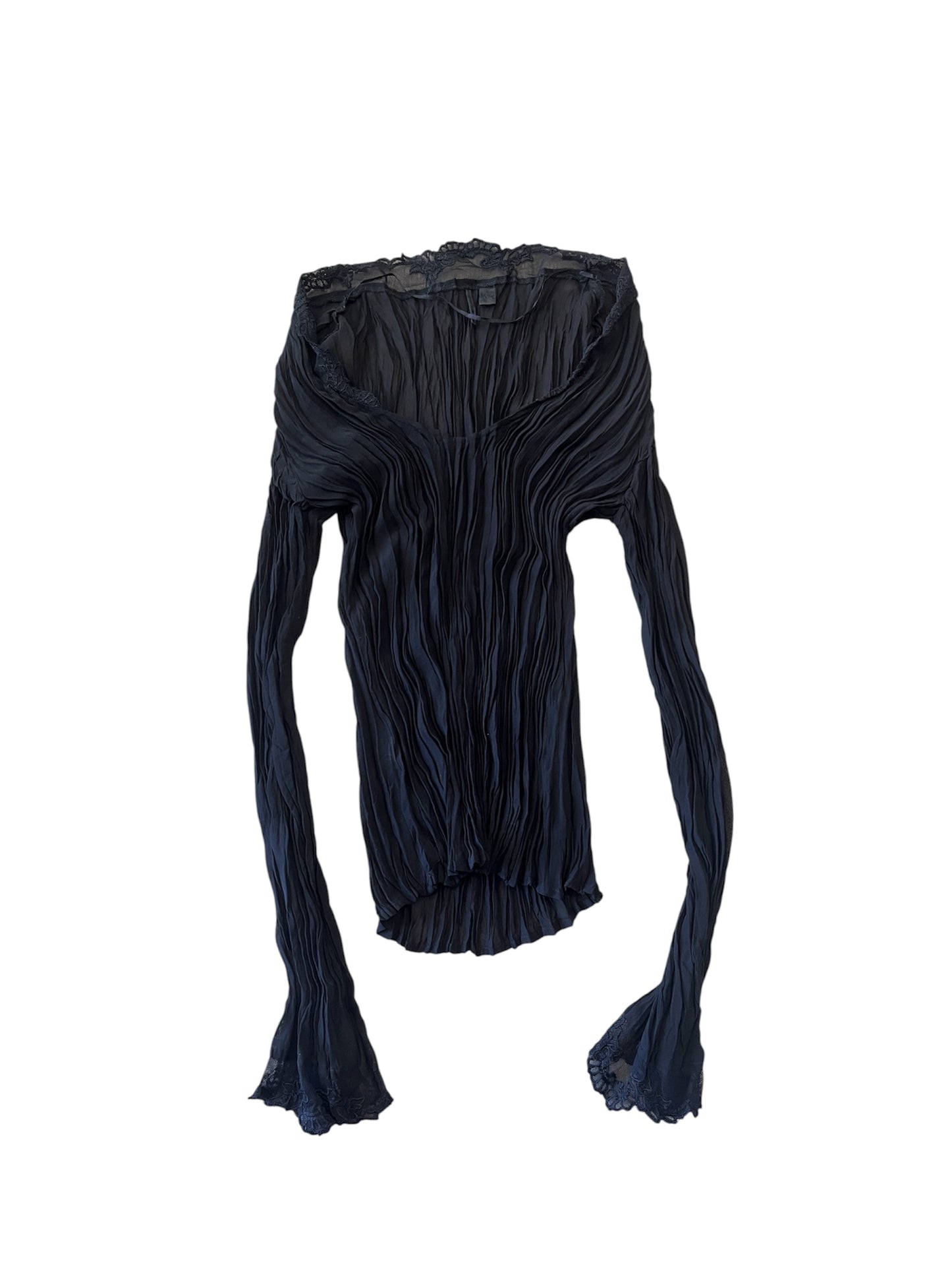 Noir Crinkle Lace Top #12783
