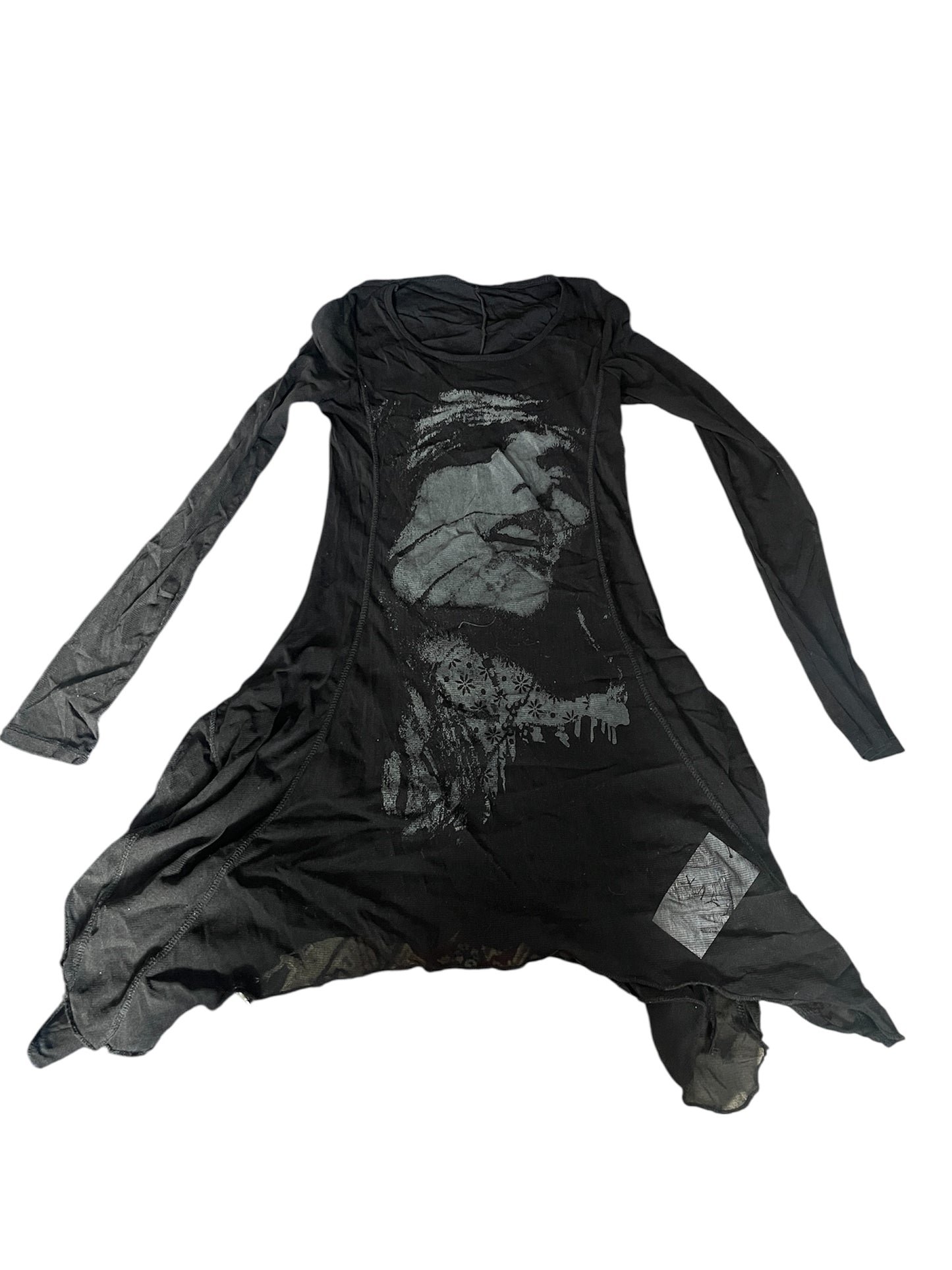 Asymmetrical Avant Garde Graphic Y2K Mesh Dress #11810
