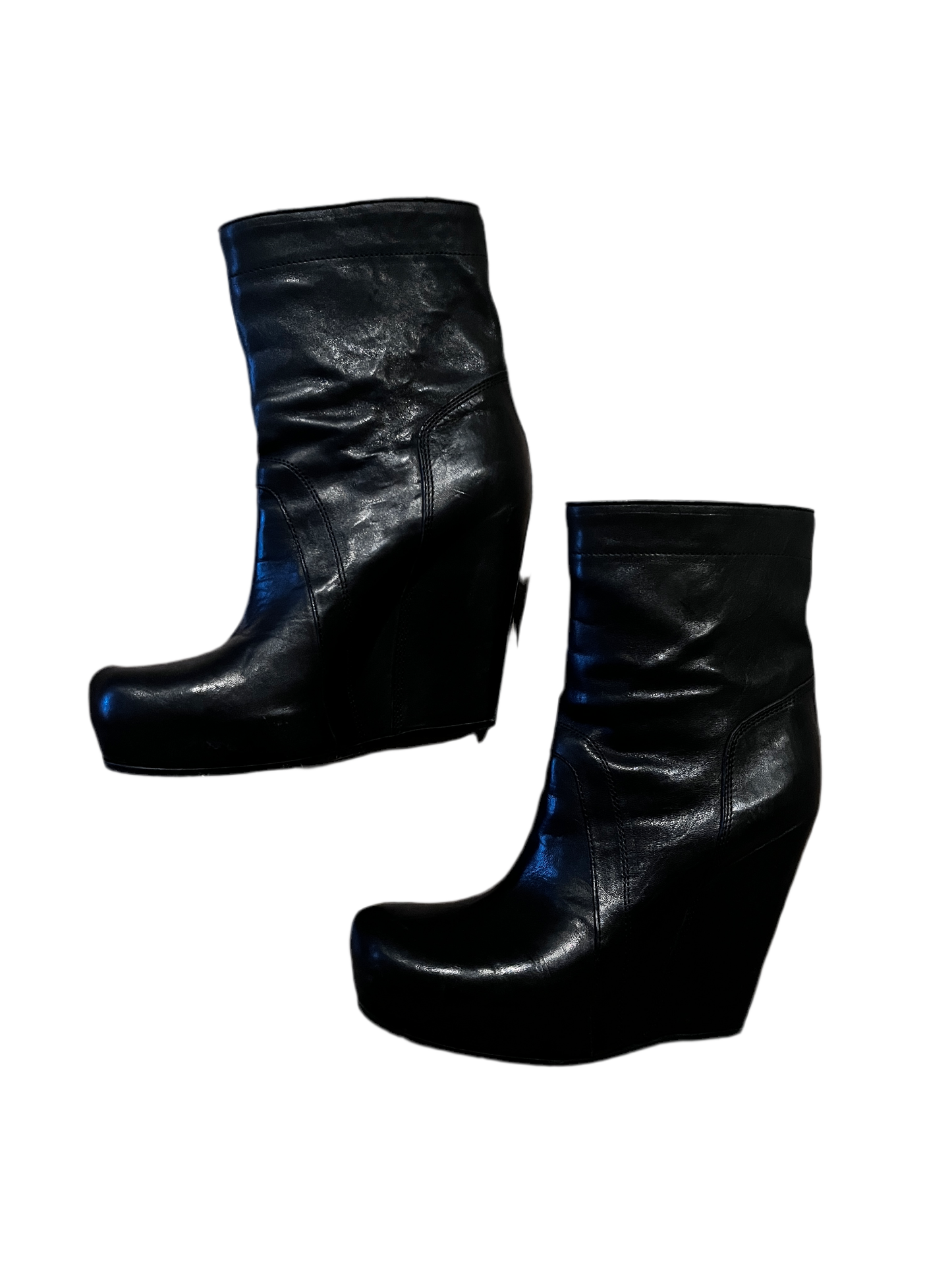 Rick Owens Leather Wedge Boots #6812