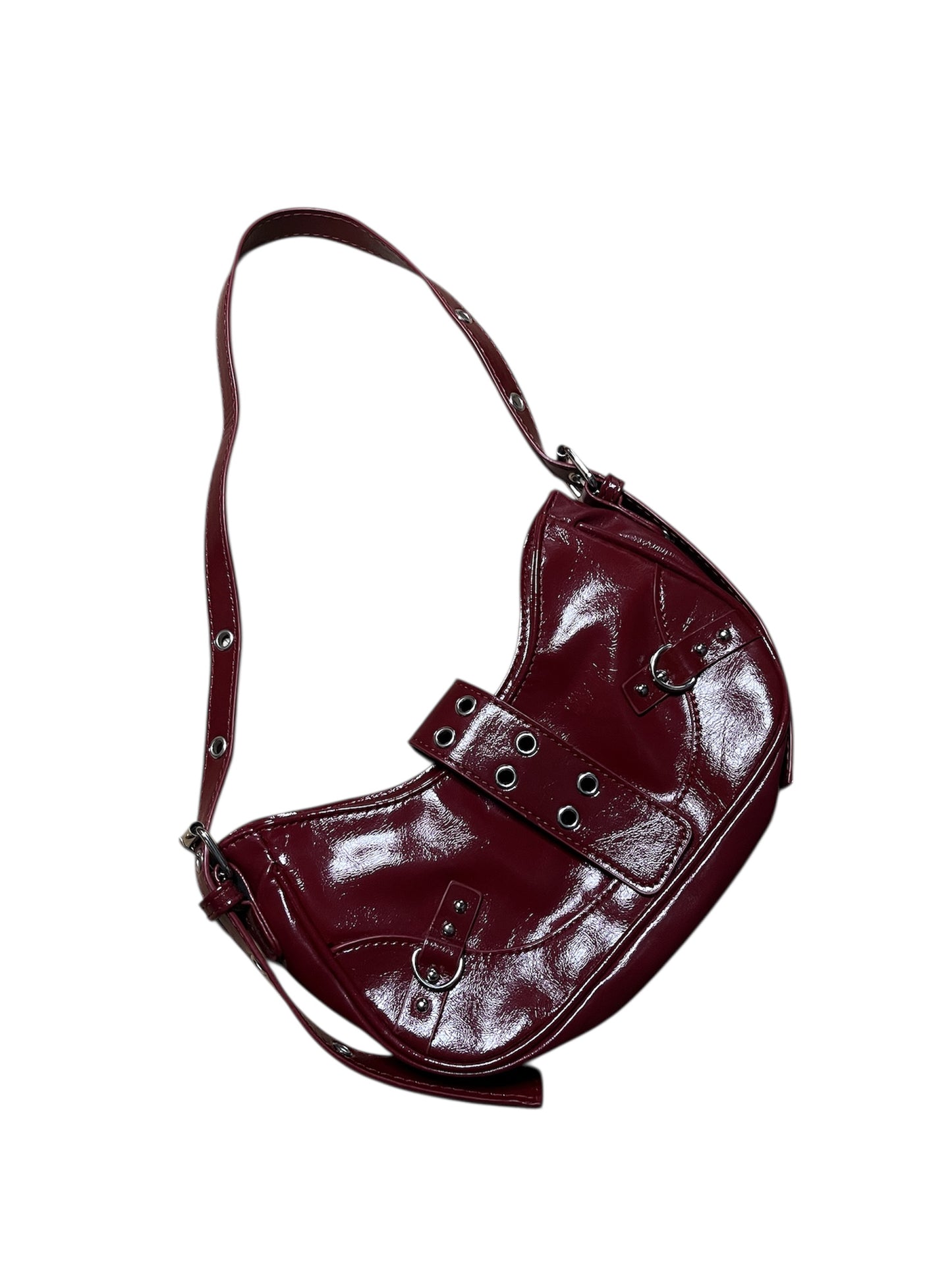 Burgundy Patent Shoulder Bag #11996