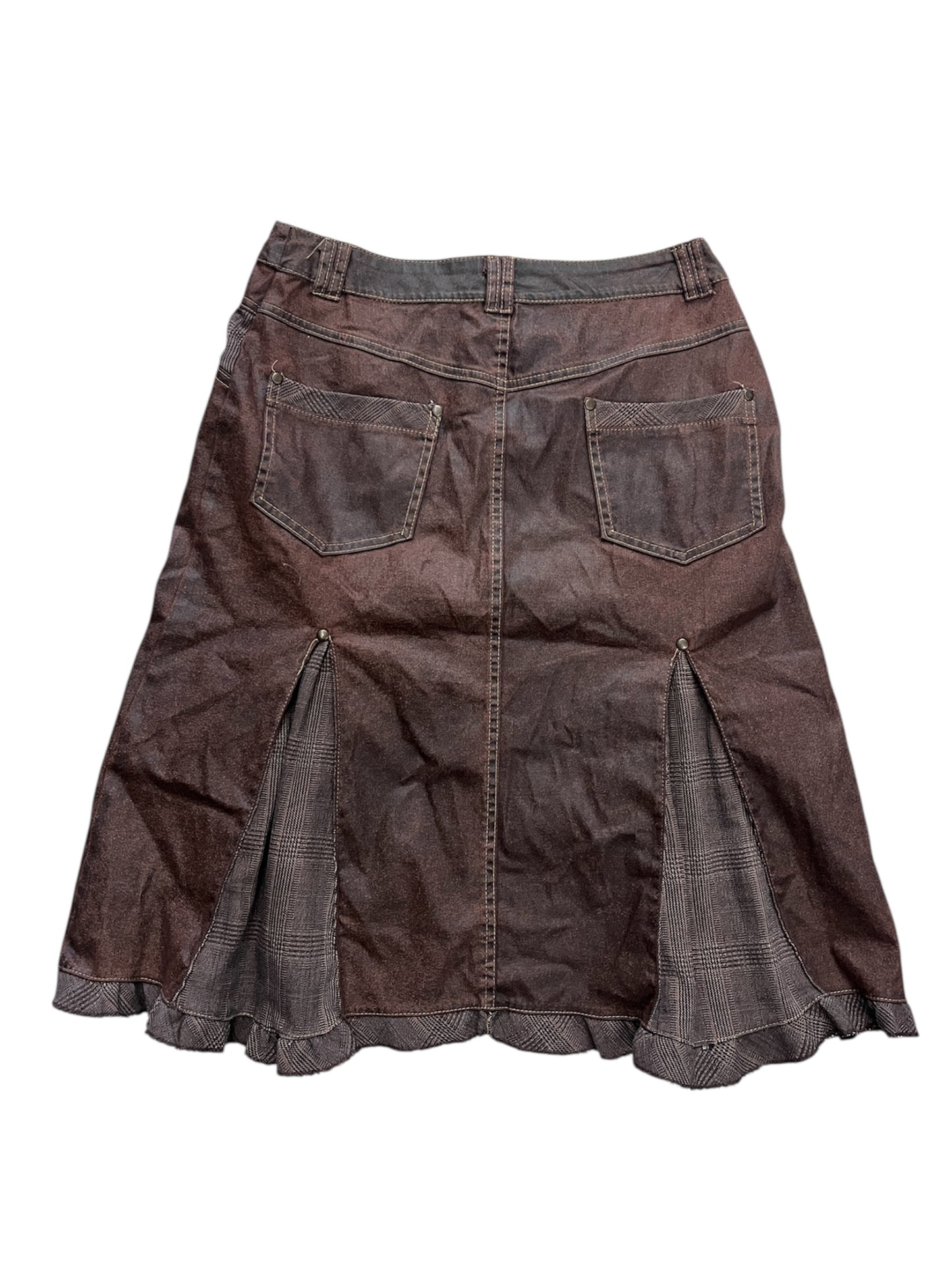 Brown Panel Skirt — Archive Construction #11298