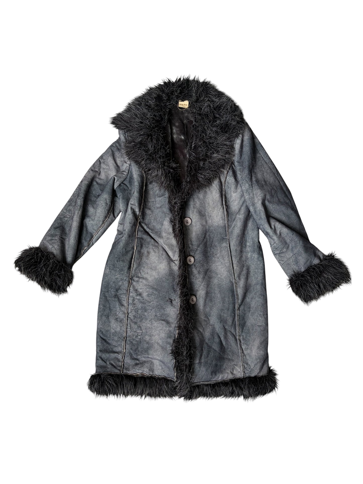 Wang Faux-Fur Trimmed Wool-Blend Coat #13175