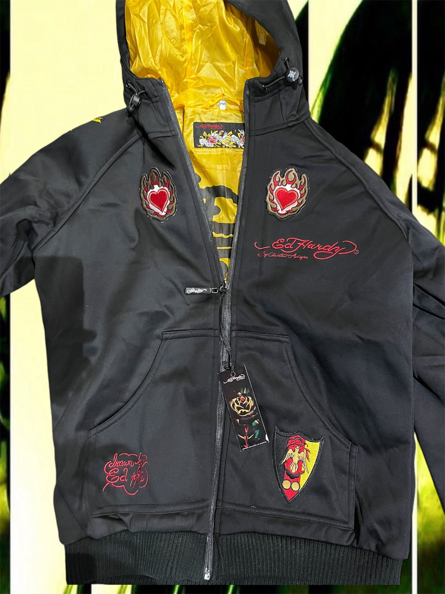 Ed Hardy Graphic Hoodie with Signature Embroidery #6053