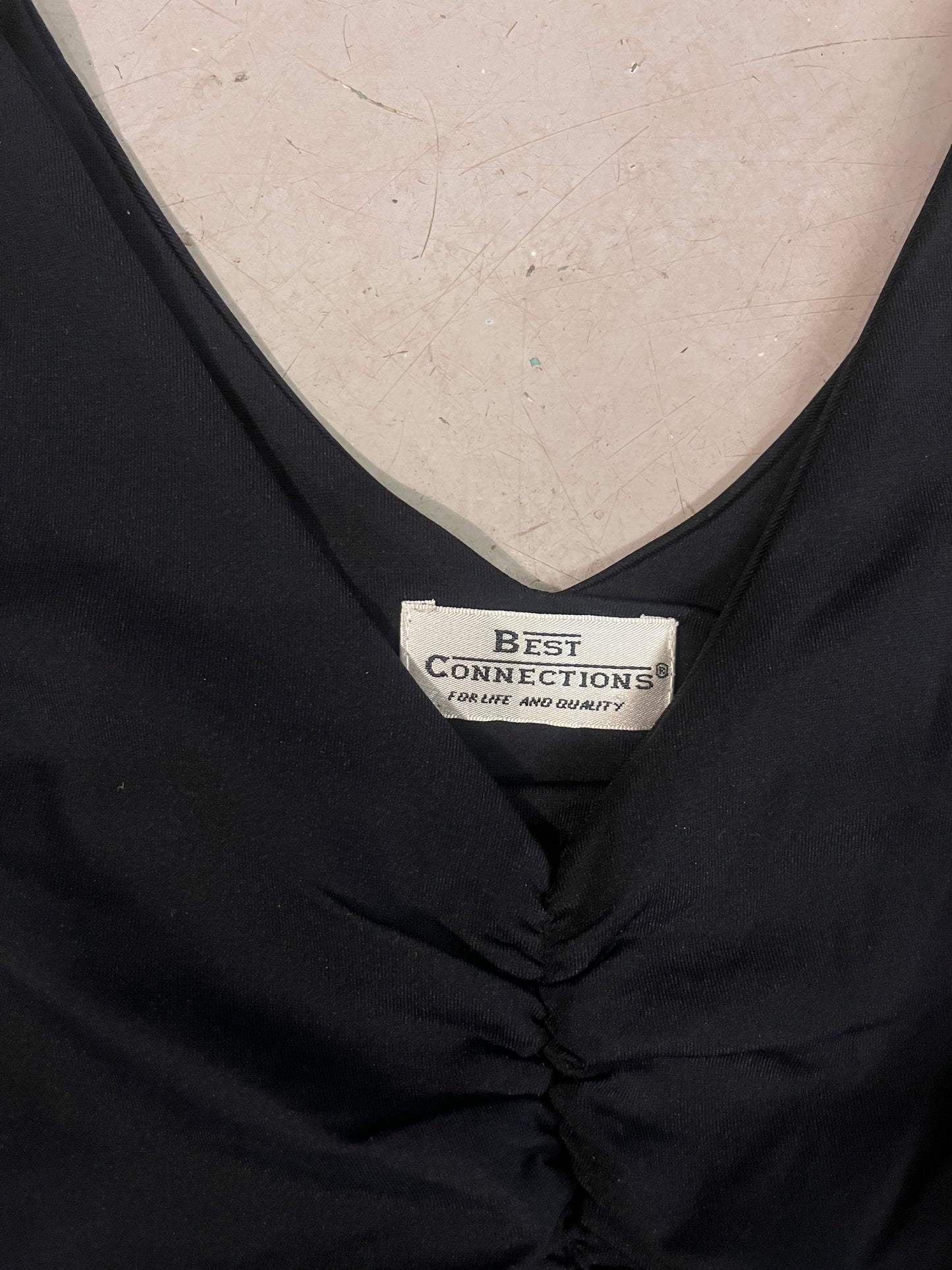 Black Ruched Stretch Top #12133