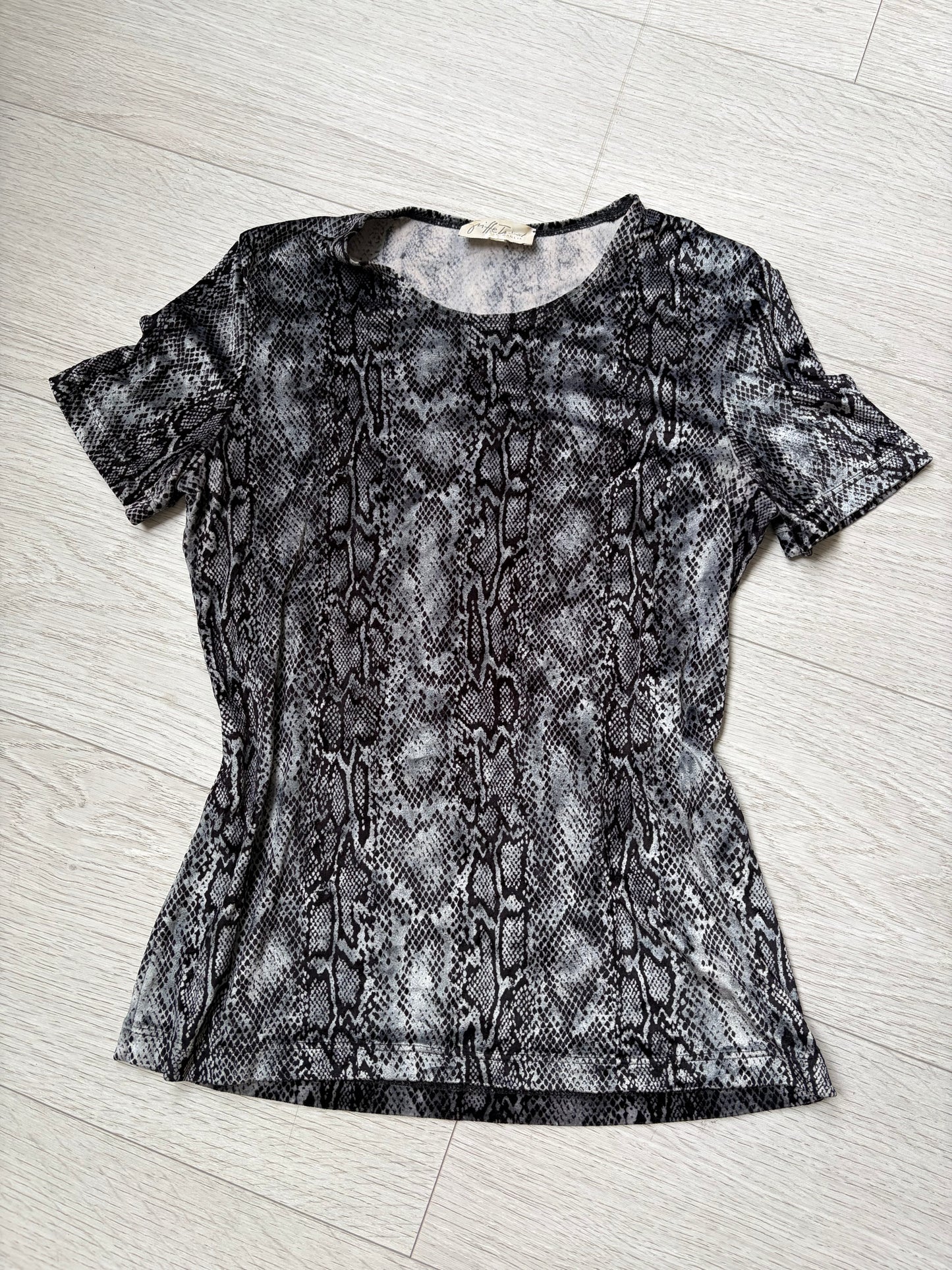 Italian Snakeskin Cold-Shoulder Top #13203