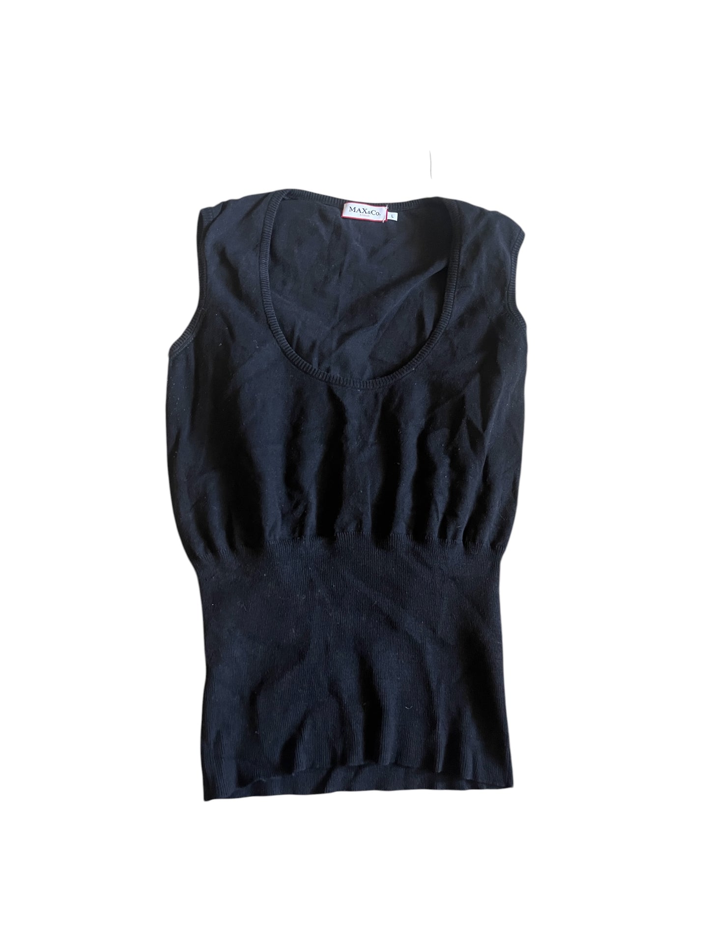 MAX&Co Black Sleeveless Knit Top #12220
