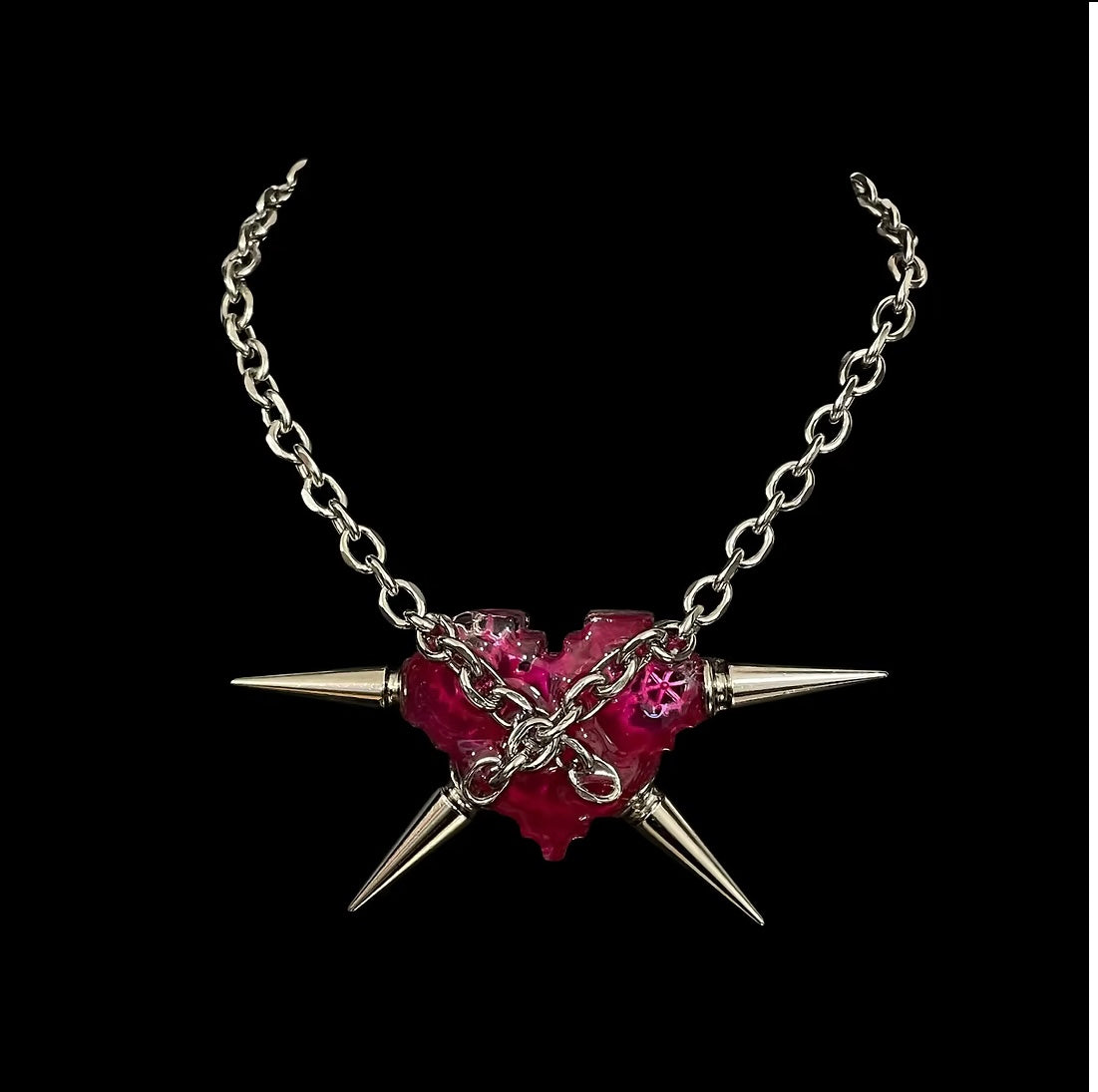 Rose heart necklase 666999 #8677