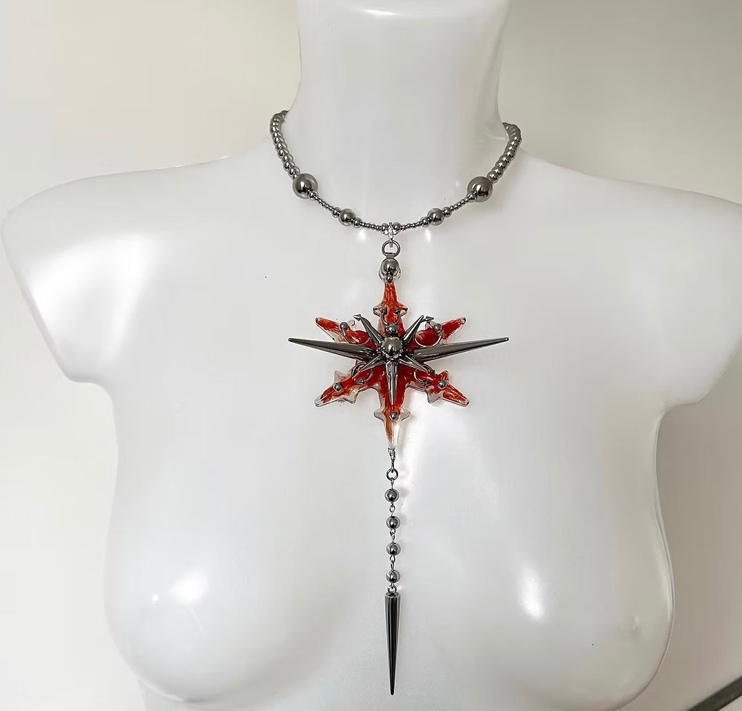 Frostfire long spikes necklace 666999 #8678