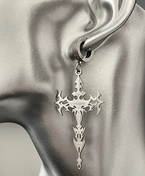 666999 Cyber Cross” earrings #2580