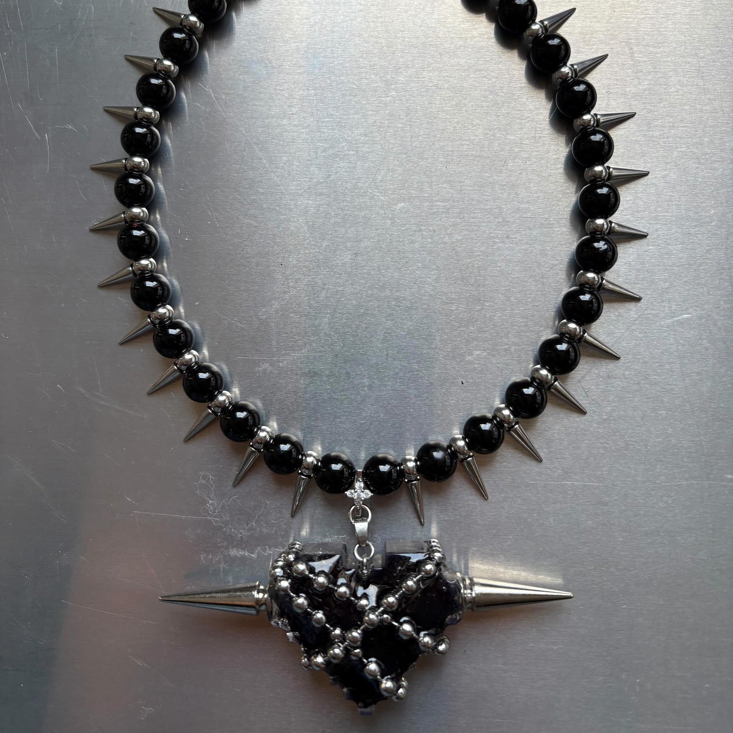 Impaled Heart necklase 666999 #9938