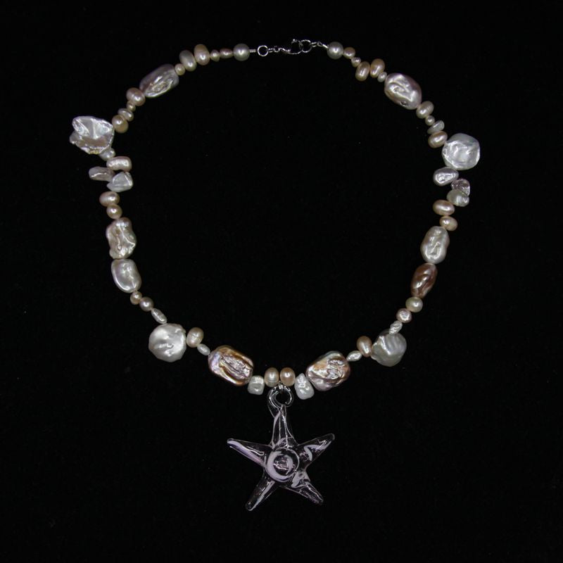 Pearl star necklase by Mealz