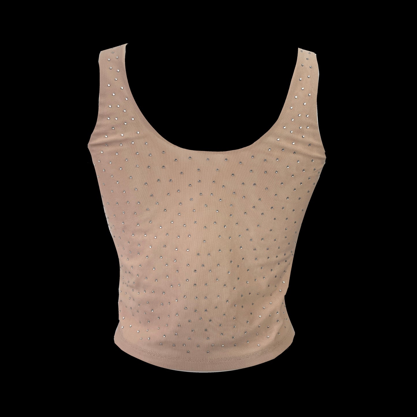 HEAVY METAL- metal logo Shining beige Squared neck Top #5011