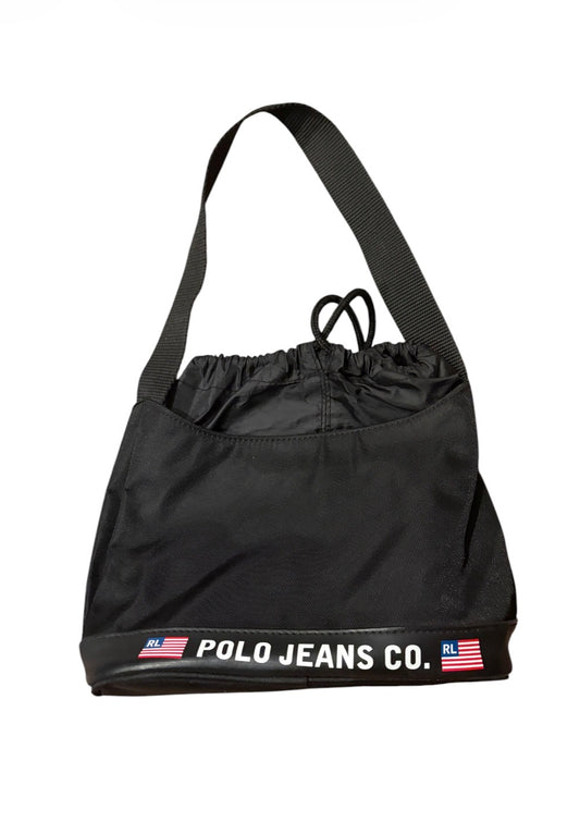 Polo Jeans Co. Black Drawstring Shoulder Bag #13600