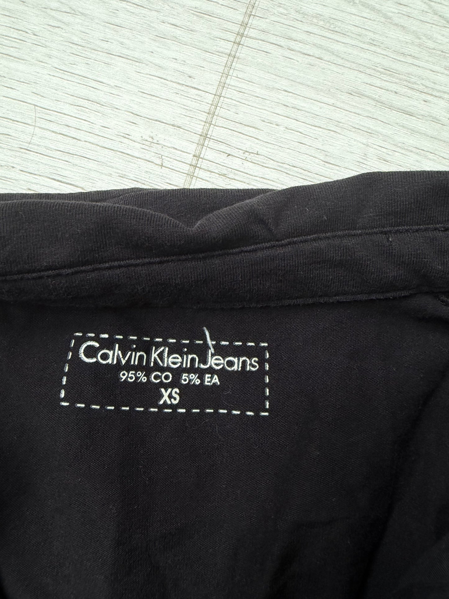 Calvin Klein Jeans Y2K Rhinestone Polo Top #13216