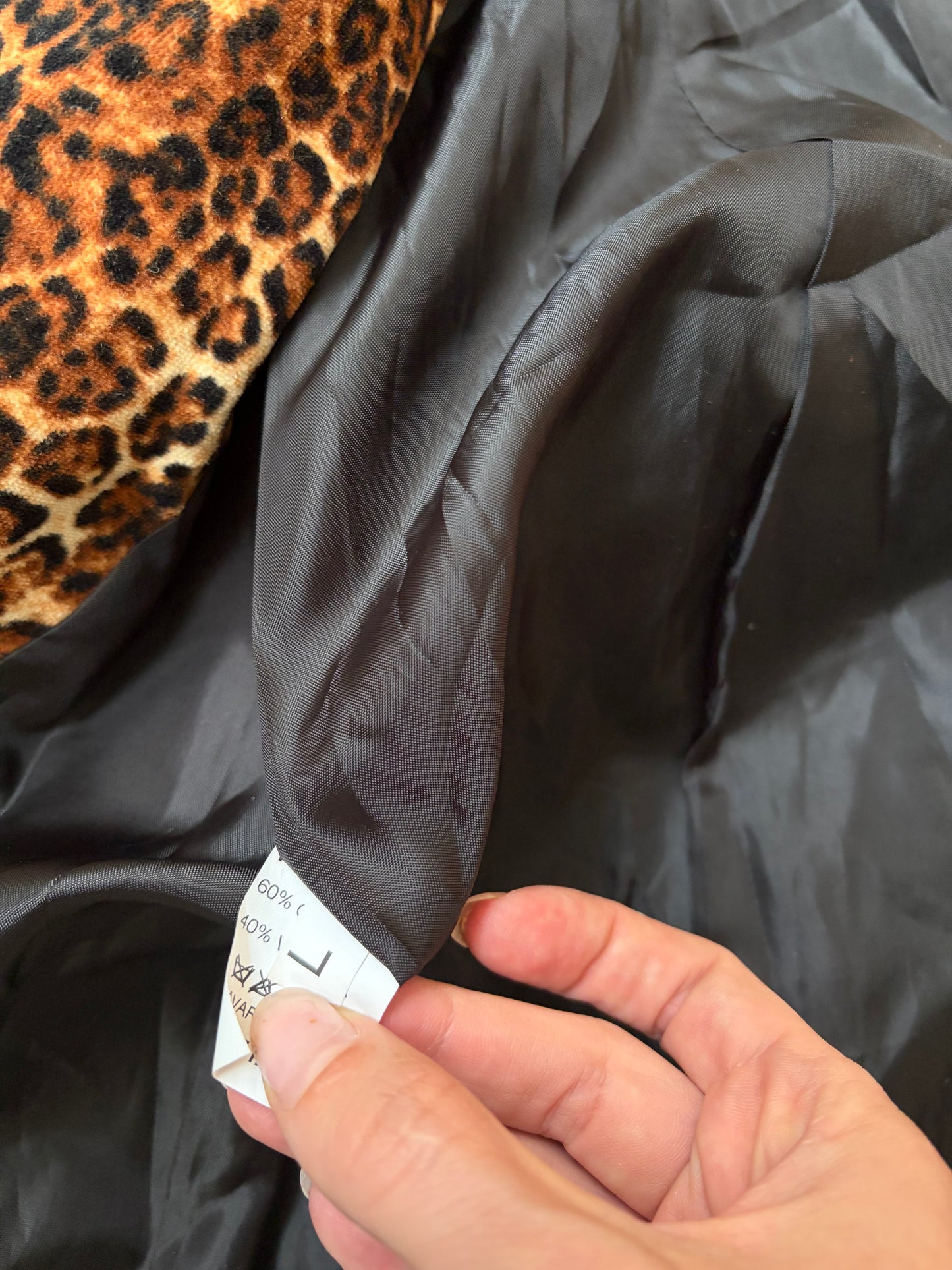 Italian Leopard-Print Velvet Maxi Coat #13195