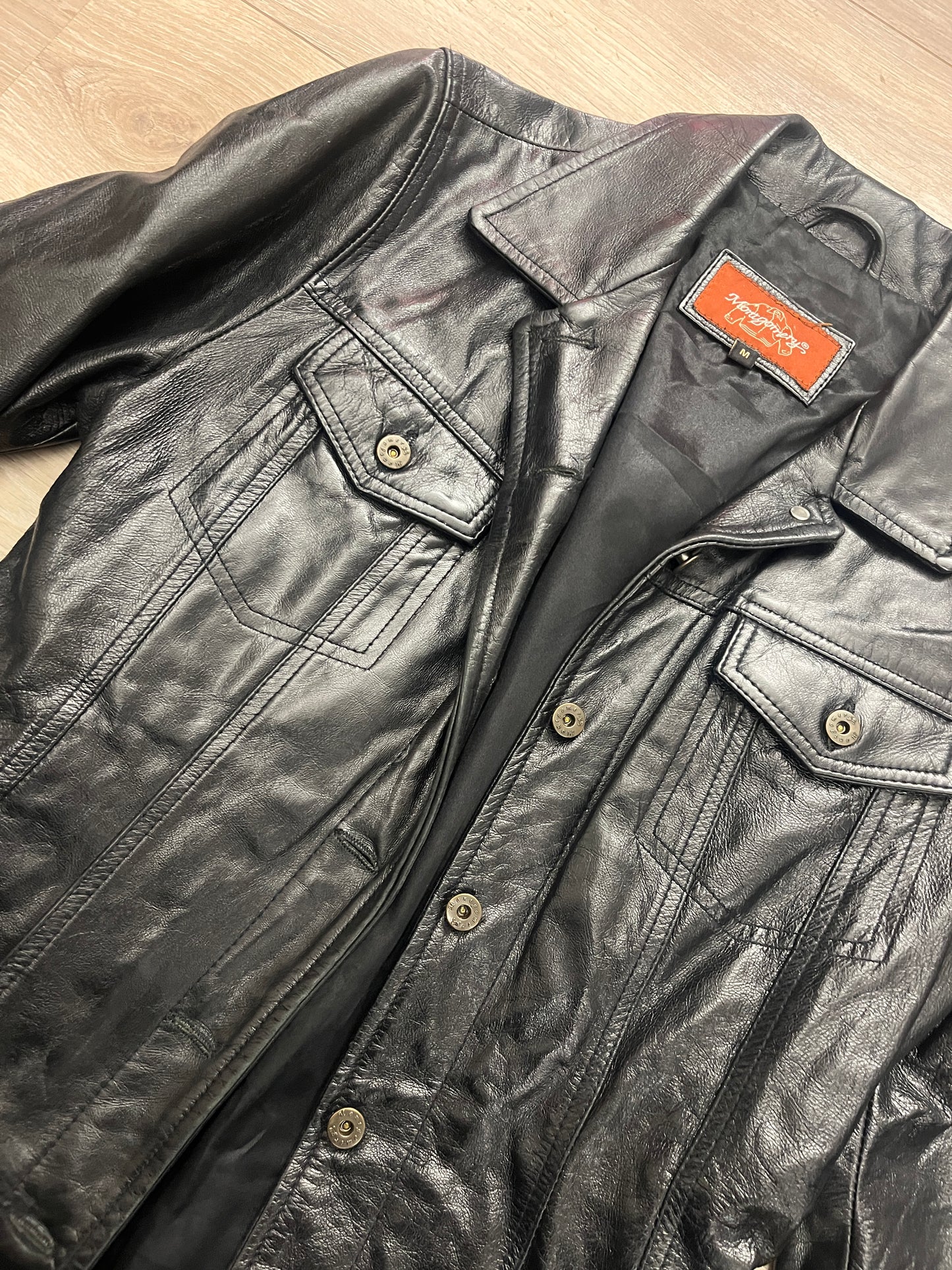 Black leather jacket #11371