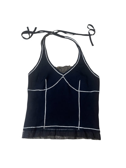 Liu Jo Black Halter Top with Contrast Stitching #11607