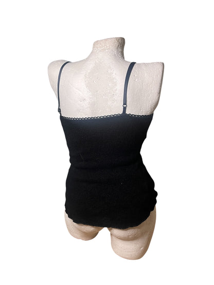 Black Sequin-Trim Knit Camisole Top #11605