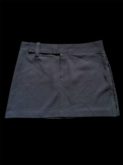 Extyn Rhinestone Black Mini Skirt #13545