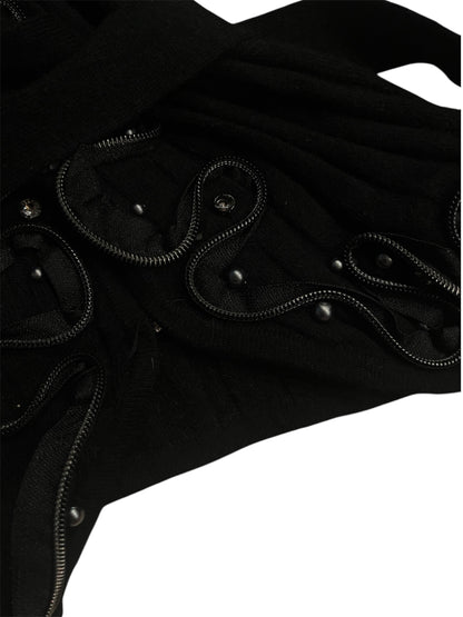 Roccobarocco Embellished Wool Wrap Cardigan #12710