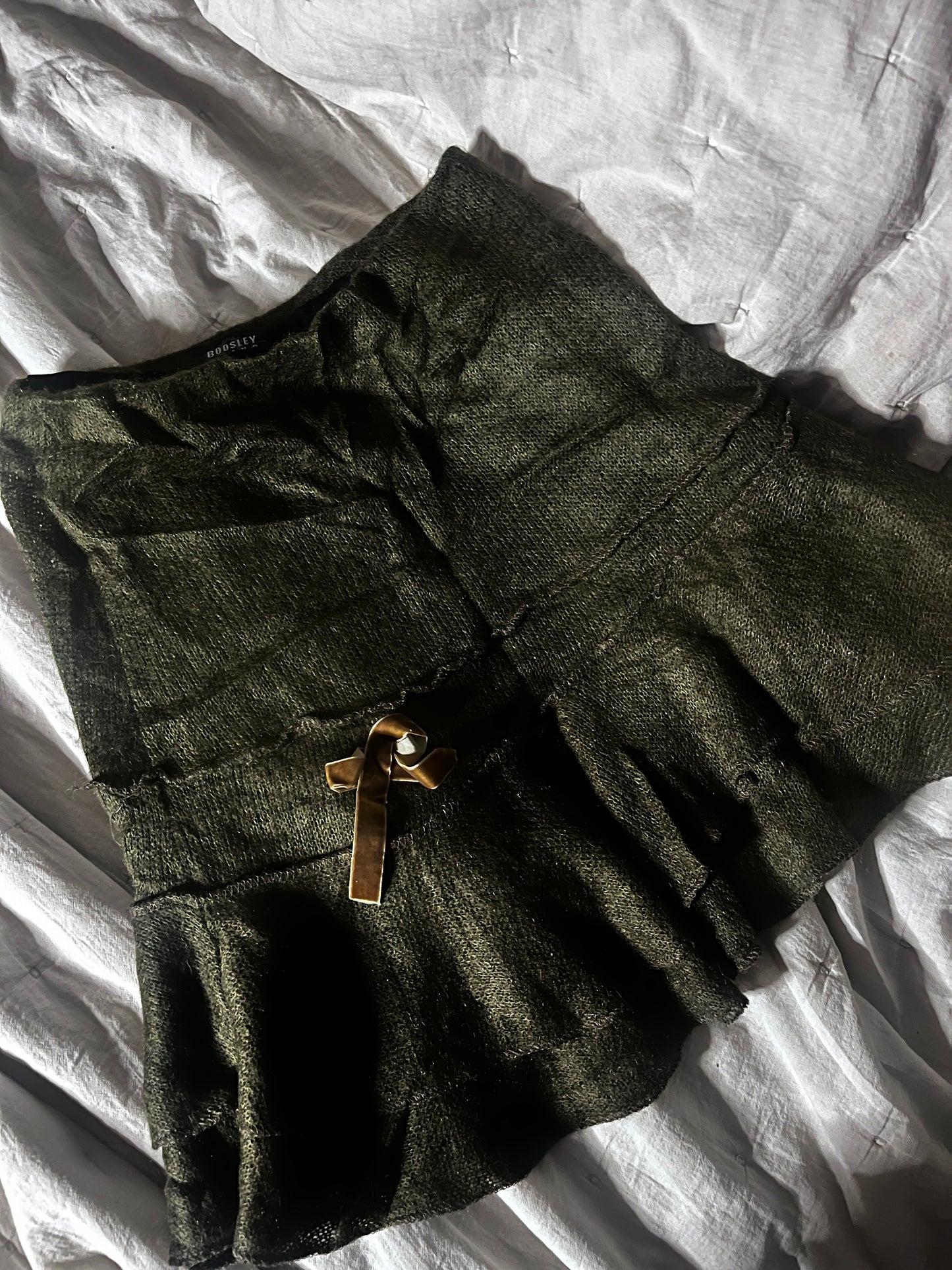 Boosley Italian Y2K Mohair Wrap Mini Skirt #11084