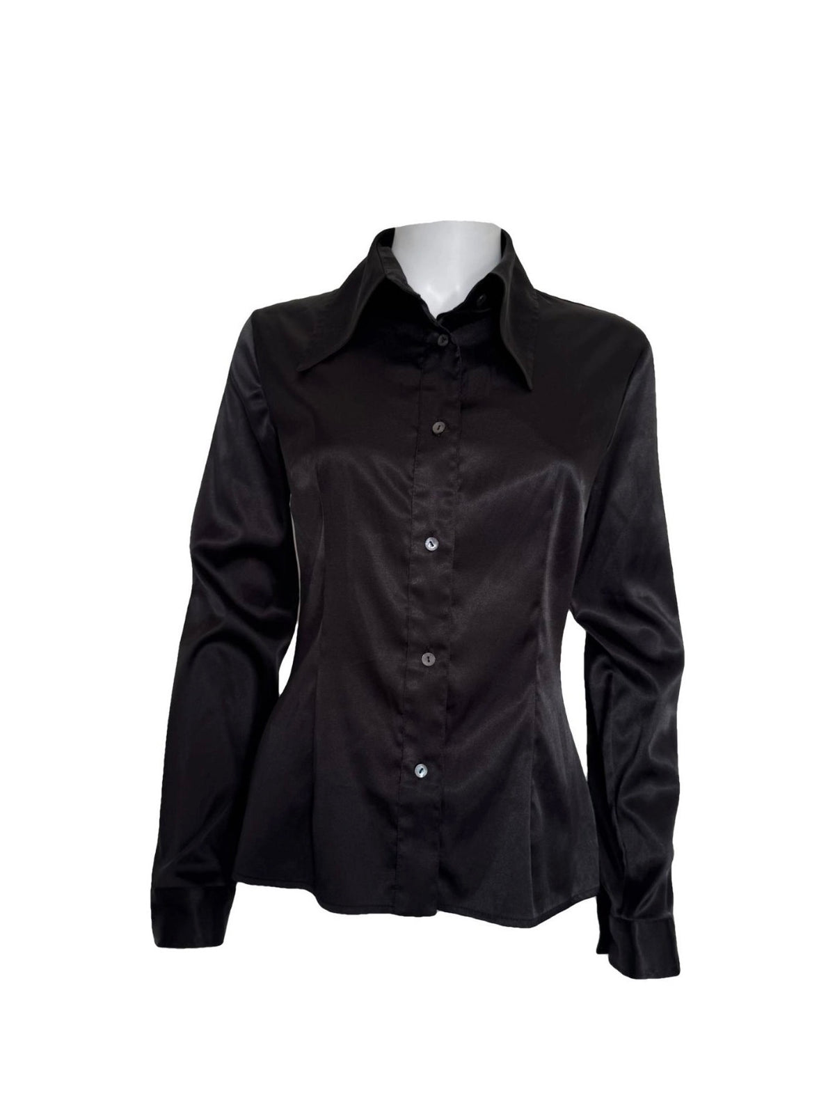 Vintage D&G Black Satin Fitted Shirt #13773