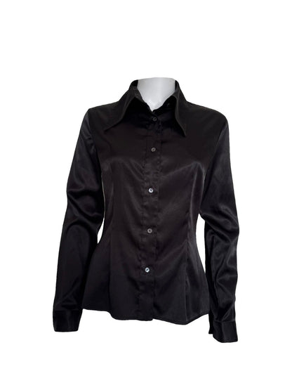 Vintage D&G Black Satin Fitted Shirt #13773