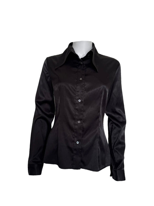 Vintage D&G Black Satin Fitted Shirt #13773