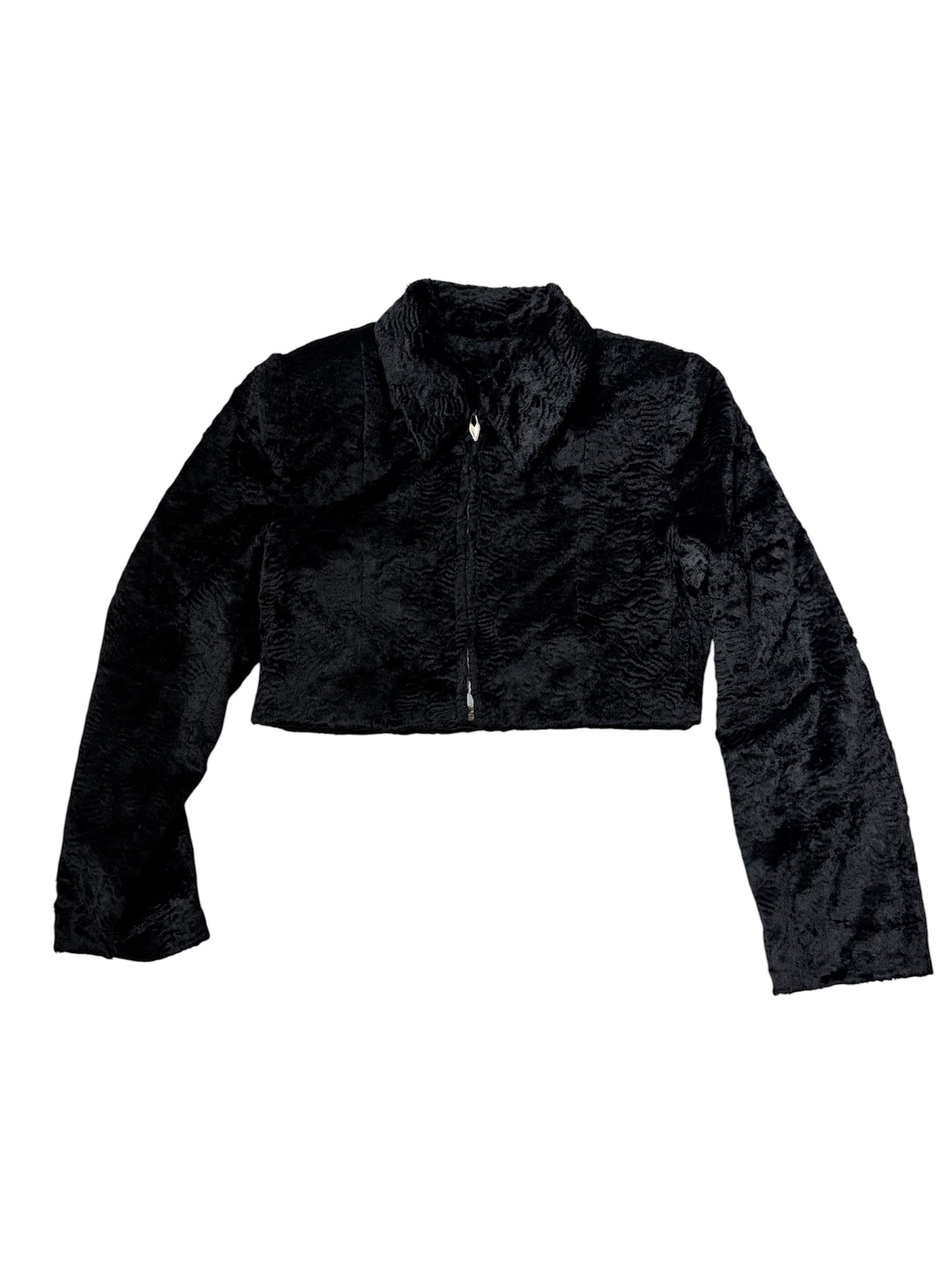 Italian Cropped Textured Velvet Jacket #13200