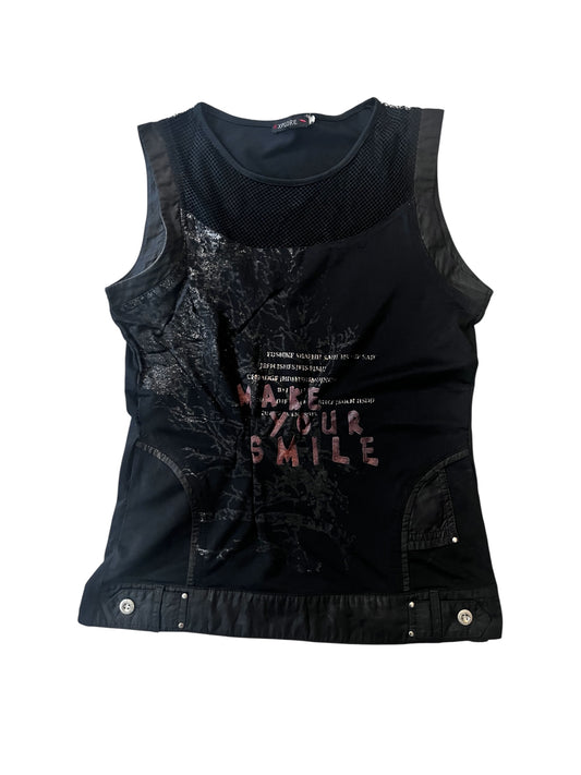 Y2K Graphic Tank - «Make you smile» #9208