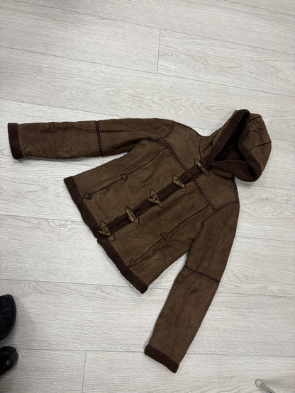 Vintage Morgan Hooded Faux Shearling Jacket #13340