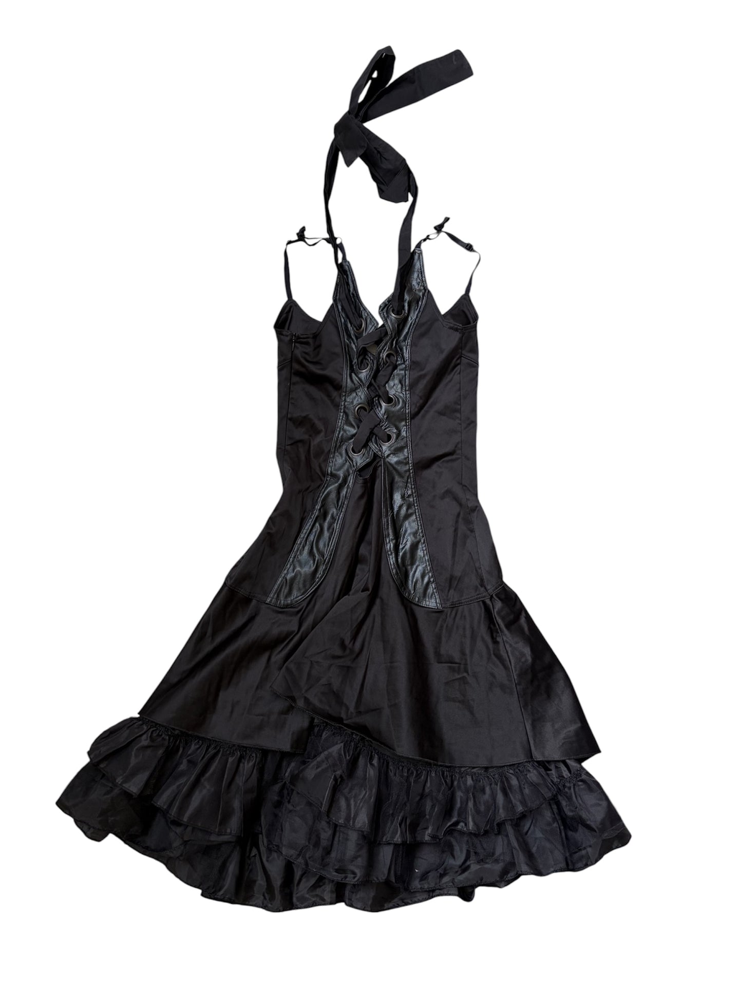 Rinascimento Y2K Corset Lace-Up Ruffle Dress #13205