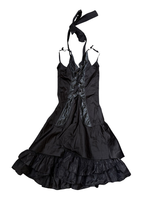 Rinascimento Y2K Corset Lace-Up Ruffle Dress #13205