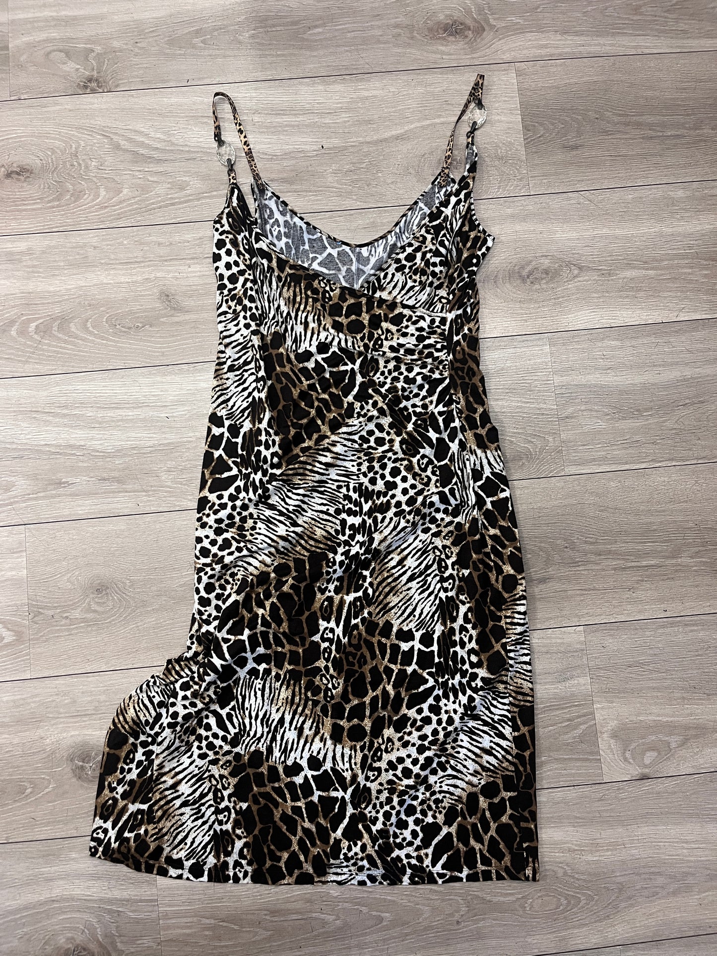 Animal Print Cotton Slip Dress #12859