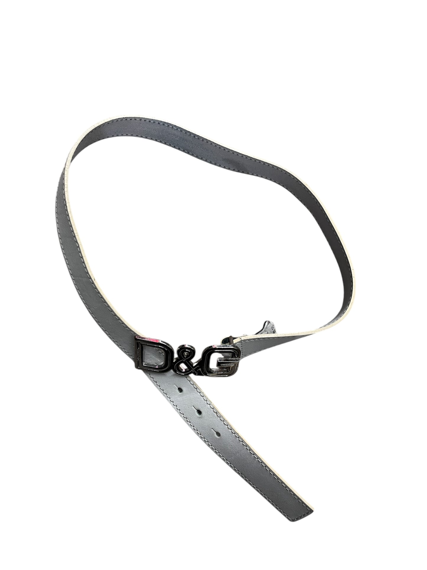 White Leather belt from Dolce & Gabbana, made in Italy #11312