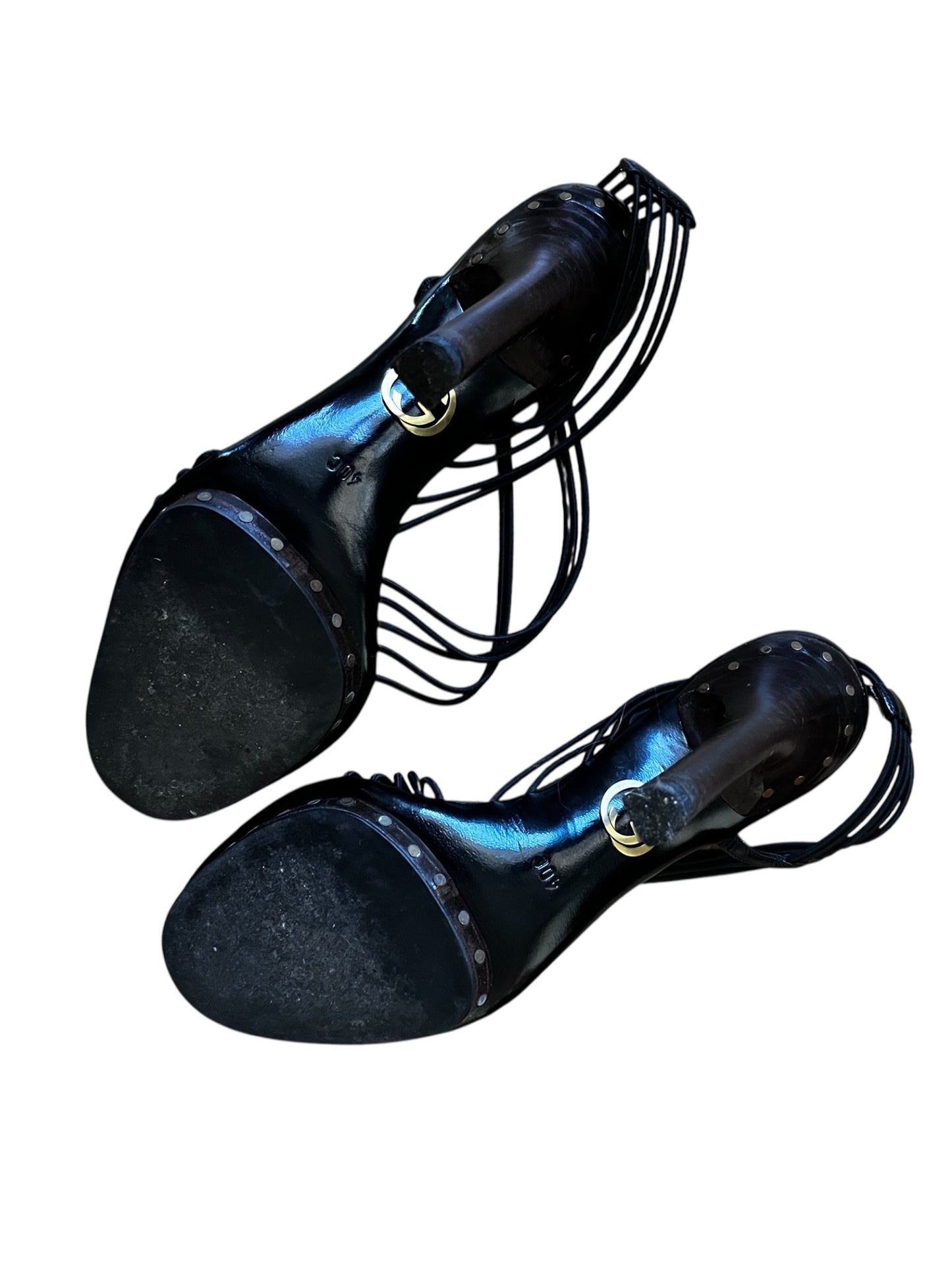 90s Gucci Black Strappy Heels #9241
