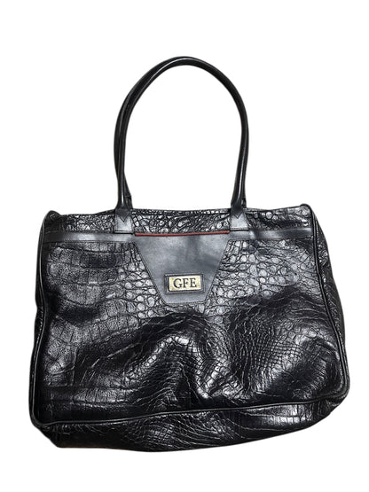 Black Croc Leather Shoulder Bag #11997