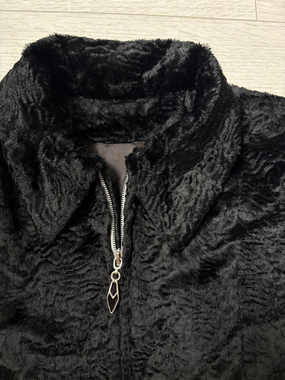 Italian Cropped Textured Velvet Jacket #13200