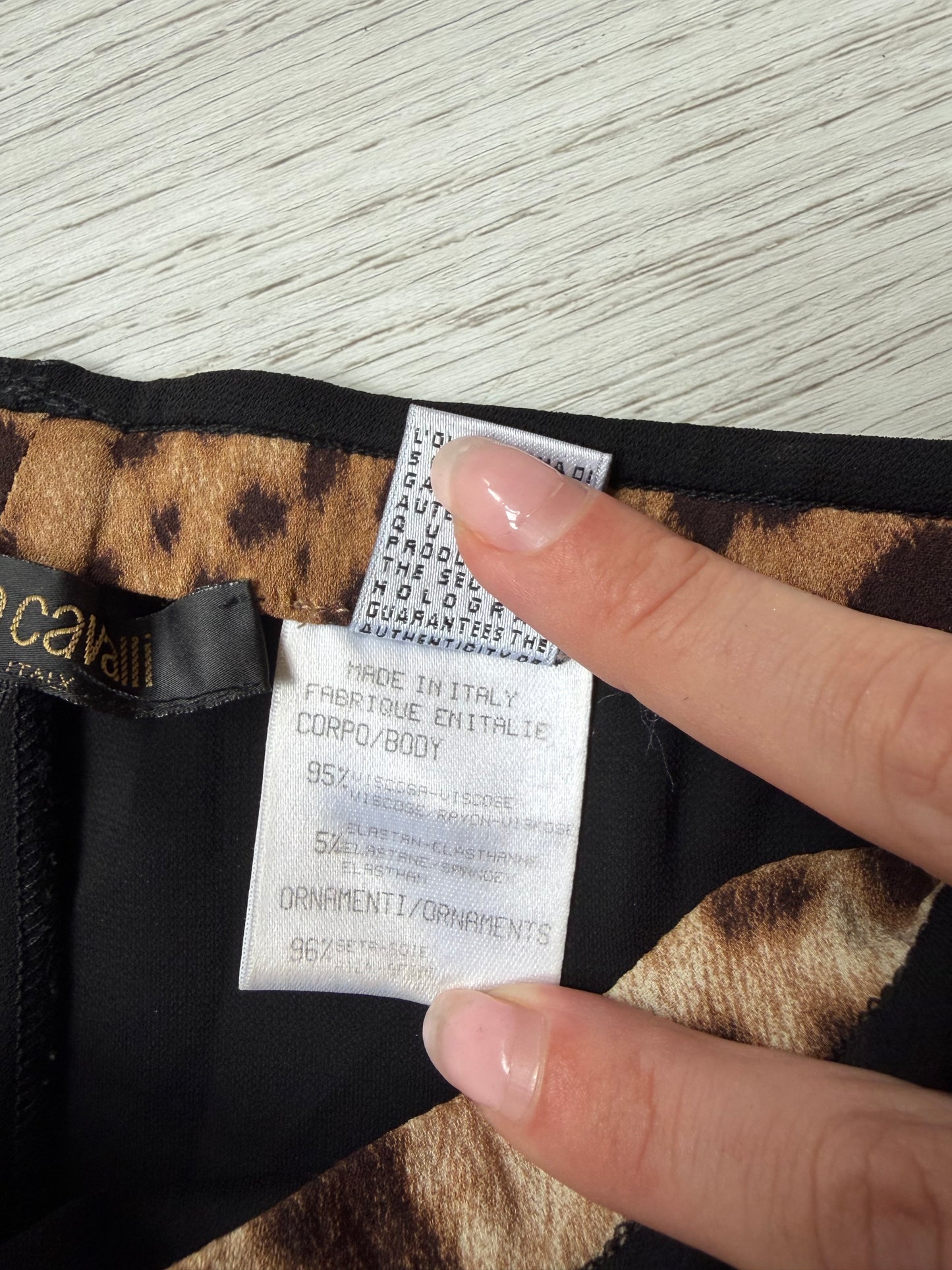 Roberto Cavalli Y2K Leopard-Trim Asymmetric Skirt #13217