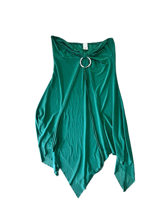 Green 2000s Asymmetrical Dress M-L #3964