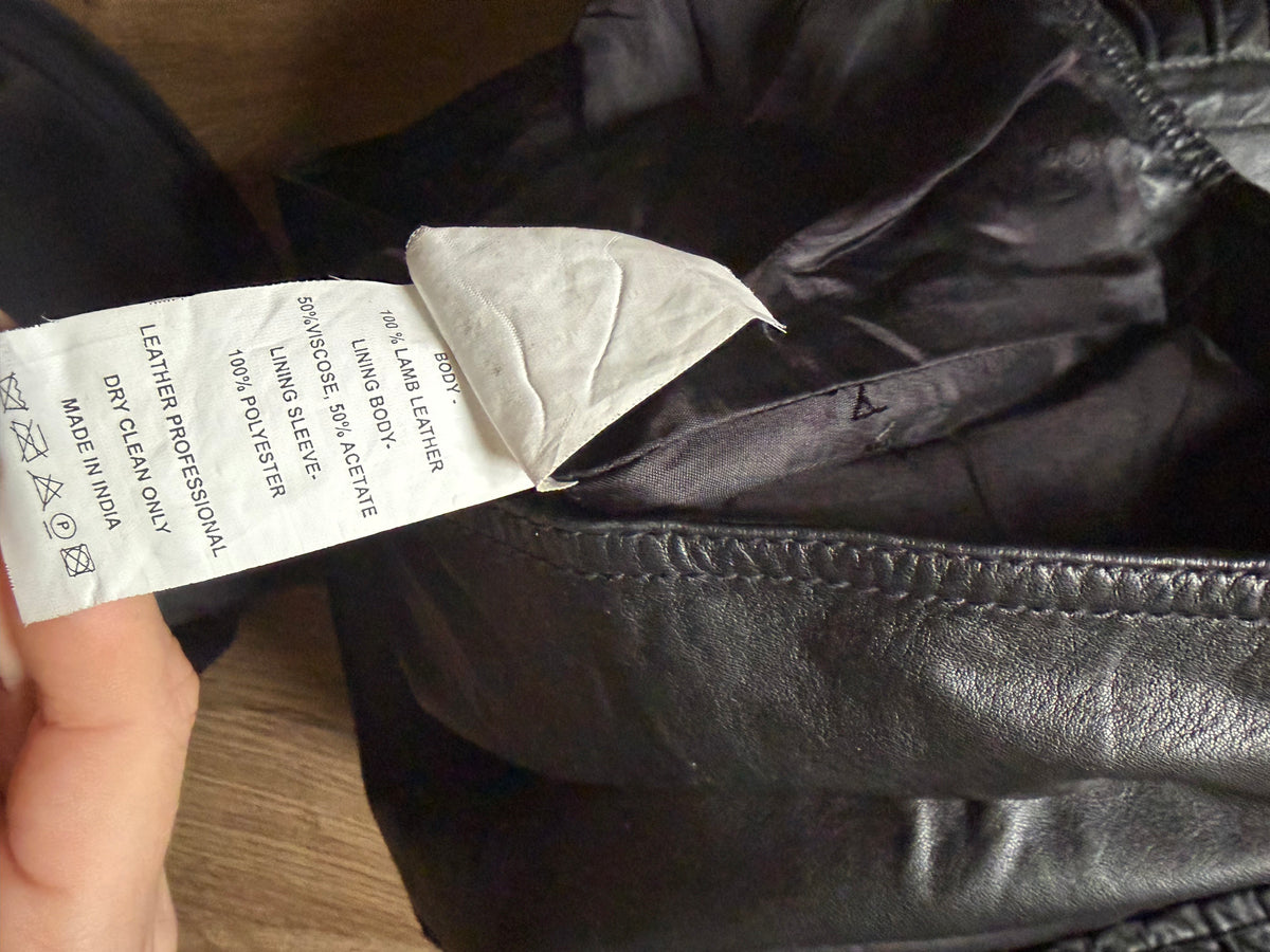 Marciano by Guess Black Lambskin Biker Jacket #13558